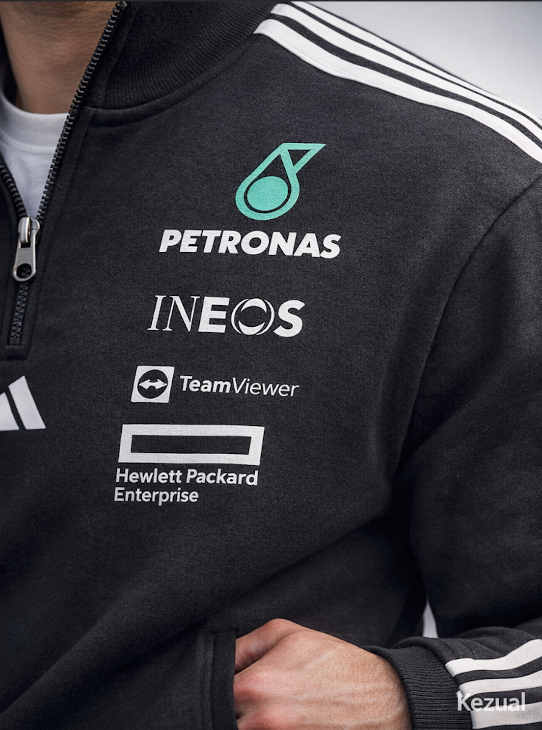 F1 PETRONAS UNISEX BLACK ZIP UP SWEATSHIRT | ALTR