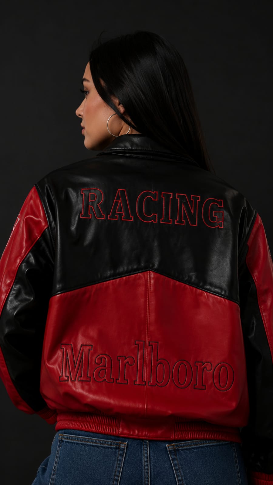 Marlboro Racing Leather Bomber Jacket