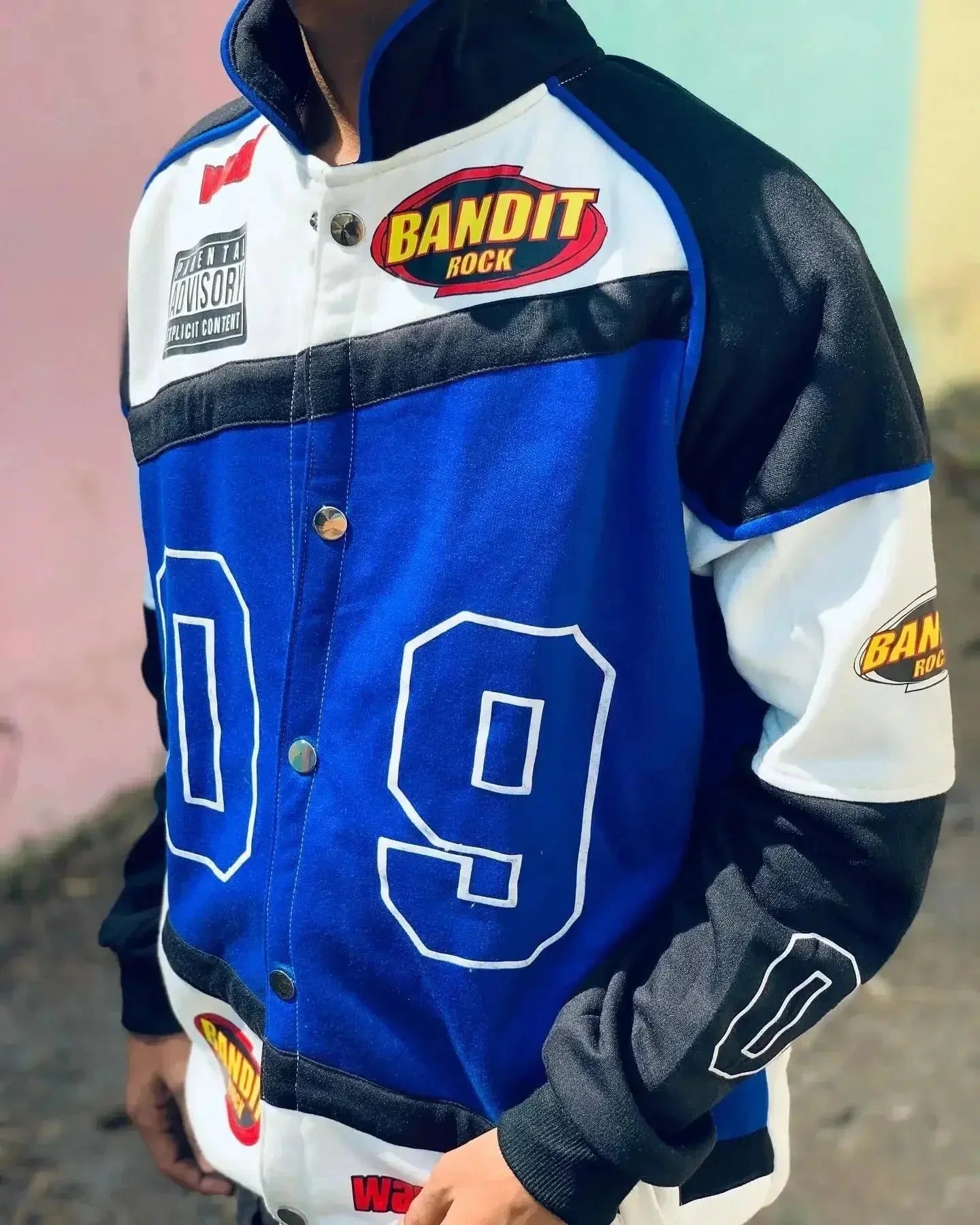 Vintage Y2K Blue Racing Jacket – Retro Motorcycle Style - ALTR