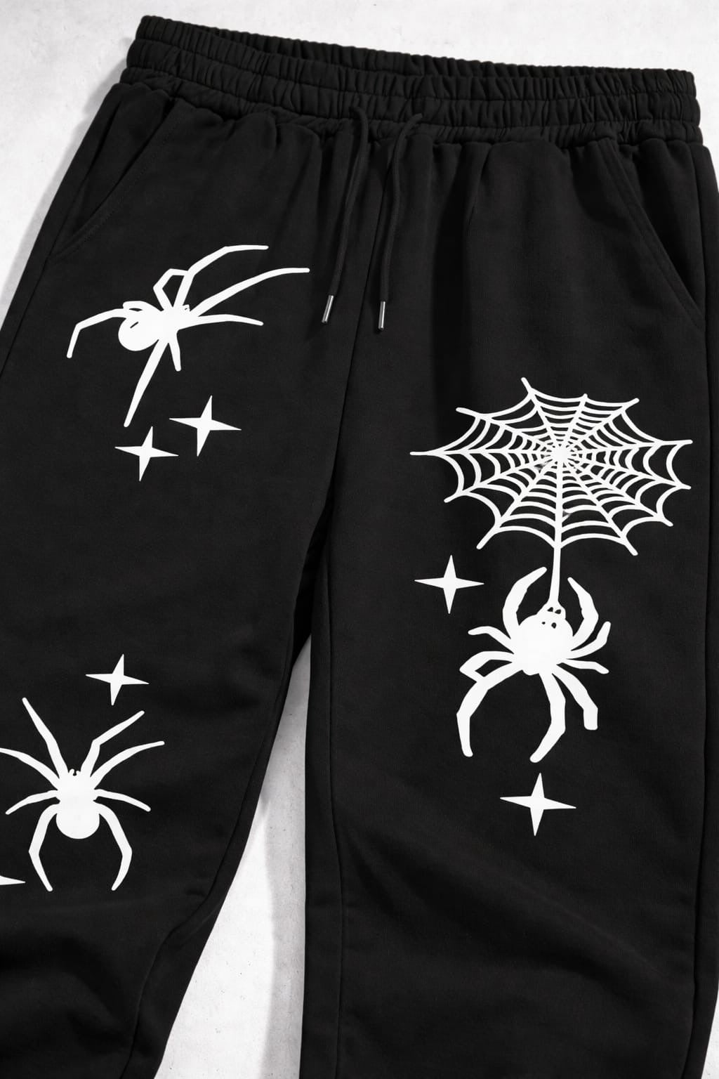 Aesthetic Spider Casual Black Oversized Sweatpants | ALTR