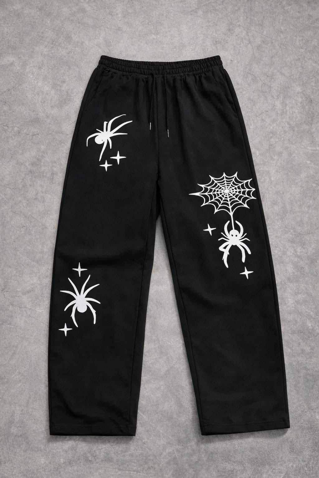 Aesthetic Spider Casual Black Oversized Sweatpants | ALTR
