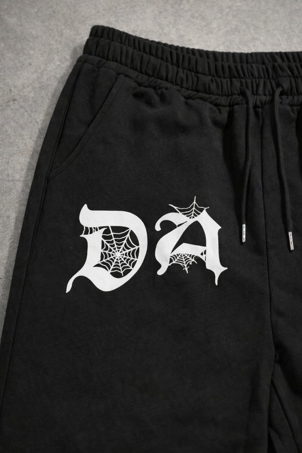 Dark Black Aesthetic Spider Web Oversized Sweatpants