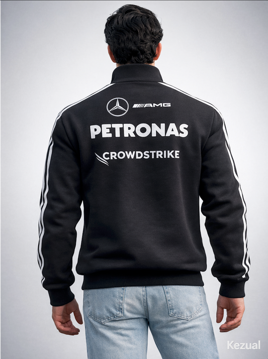 F1 PETRONAS UNISEX BLACK ZIP UP SWEATSHIRT | ALTR