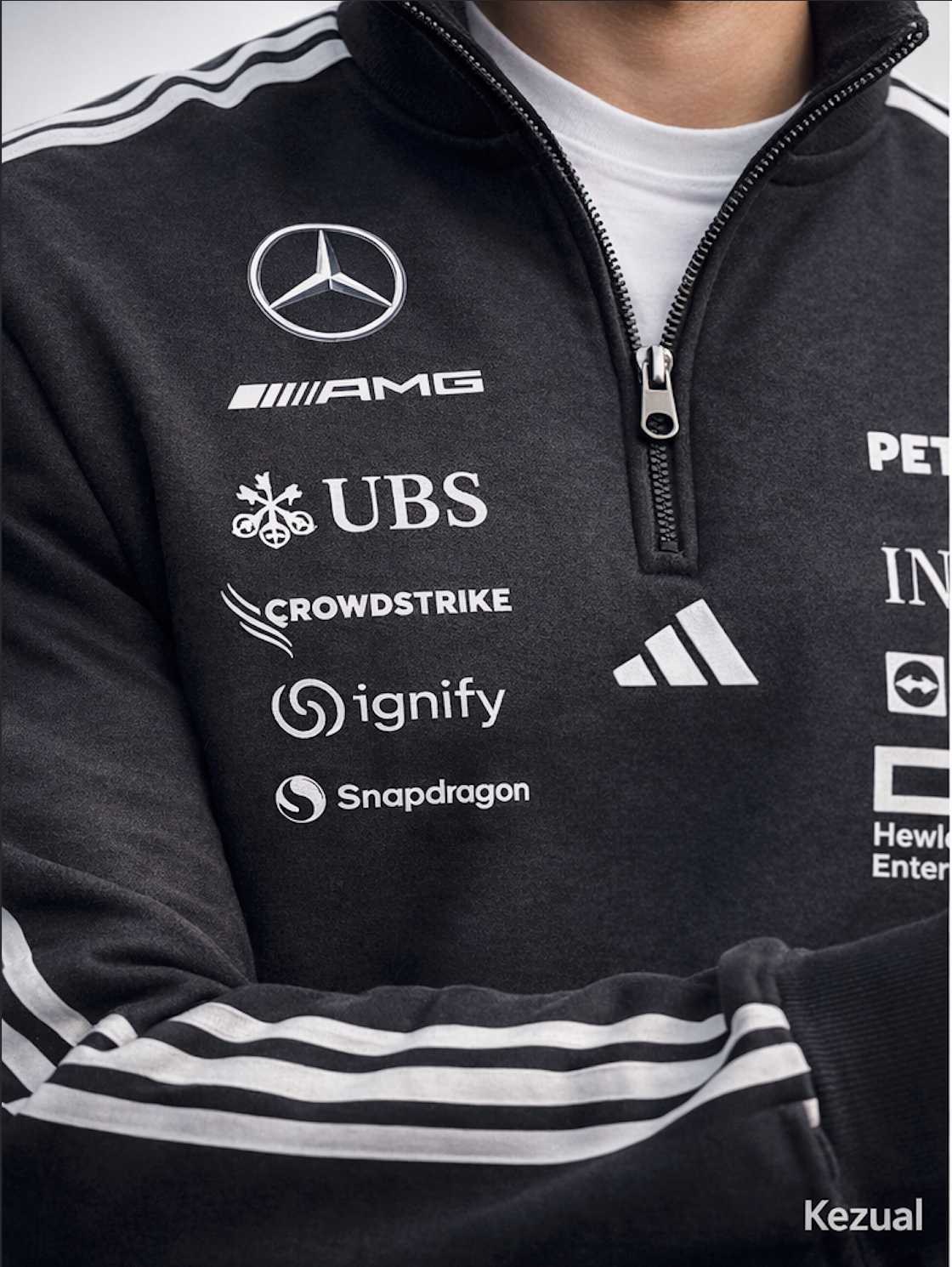 F1 PETRONAS UNISEX BLACK ZIP UP SWEATSHIRT | ALTR