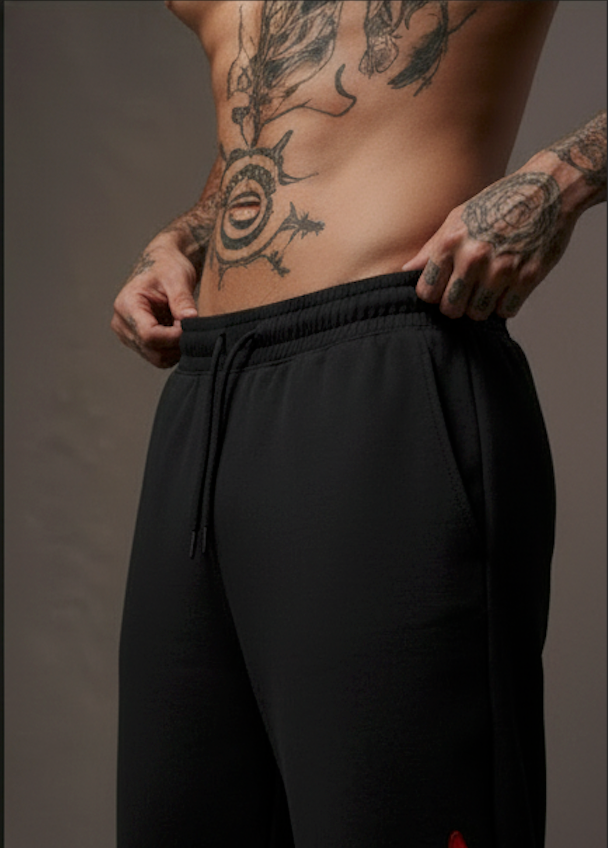 Red Fire Flame Trackpant – Unisex Baggy Streetwear by ALTR