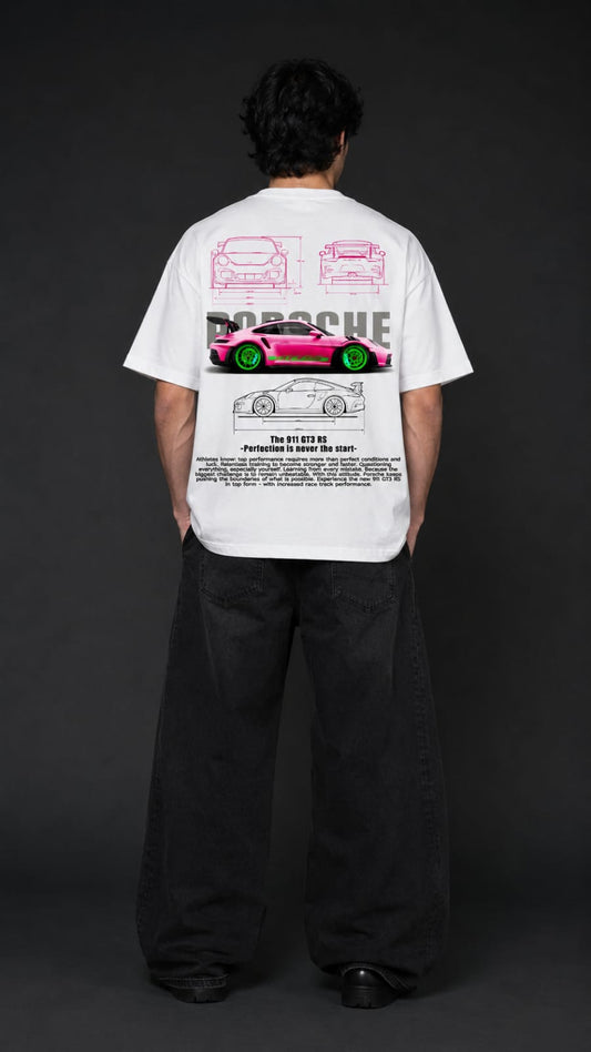 Porsche Pink GT3 White Tshirt