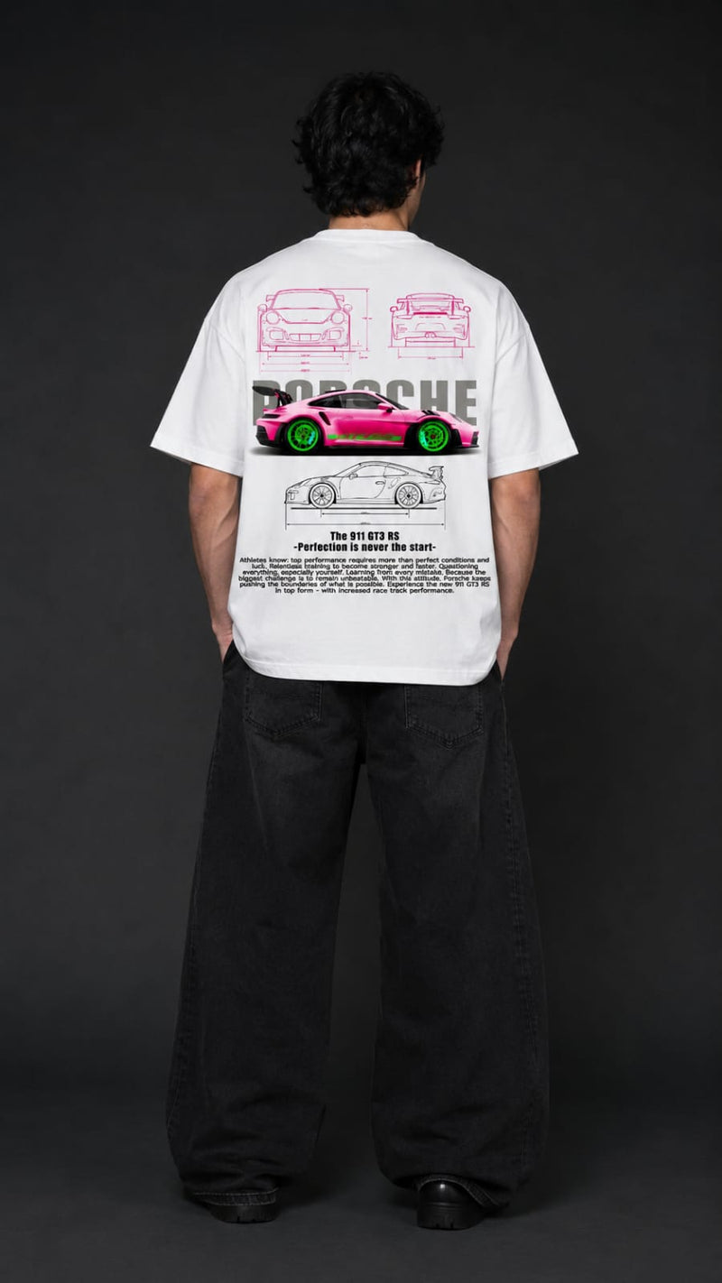 Porsche Pink GT3 White Tshirt