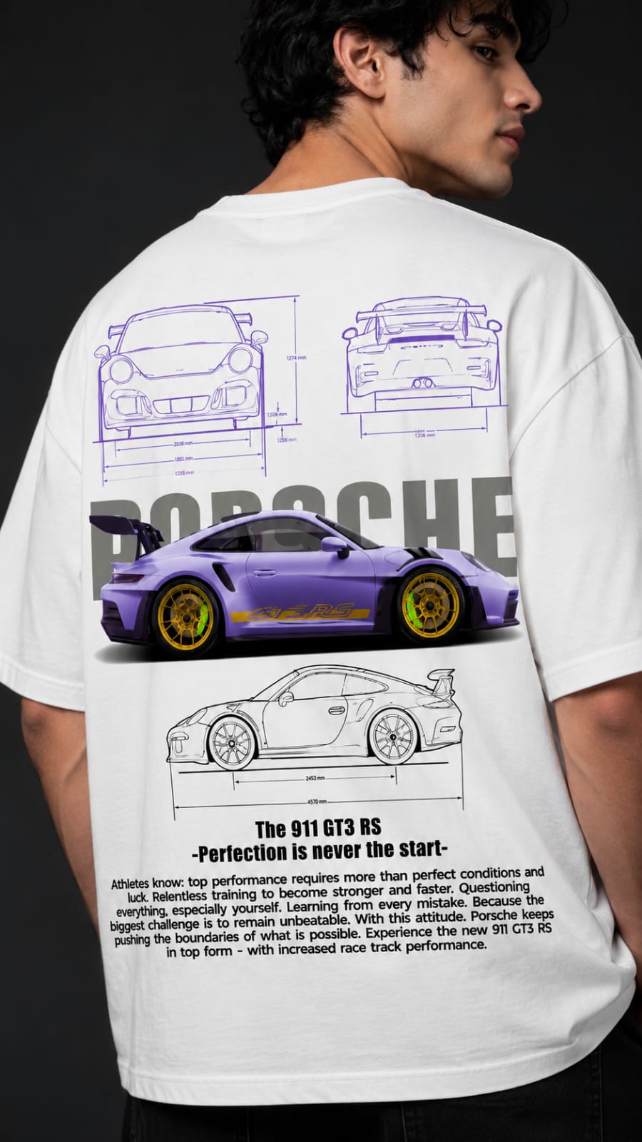 Porsche Purple GT3 White T-Shirt
