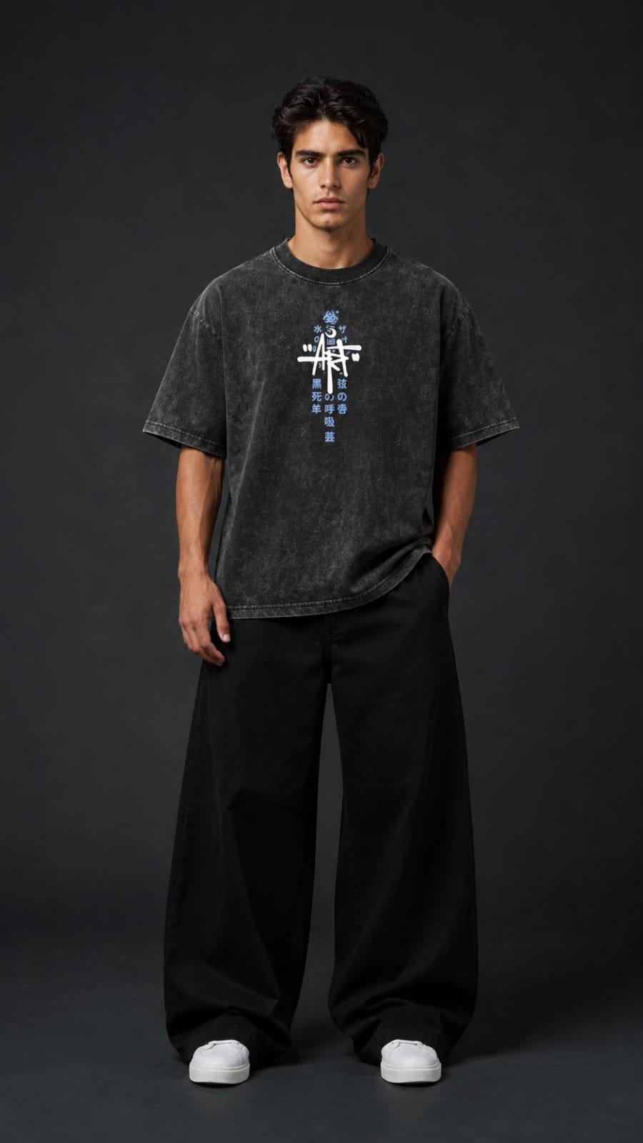 Kukoshibo Acid Wash Black T-Shirt