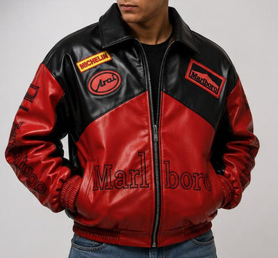 Marlboro Racing Leather Bomber Jacket
