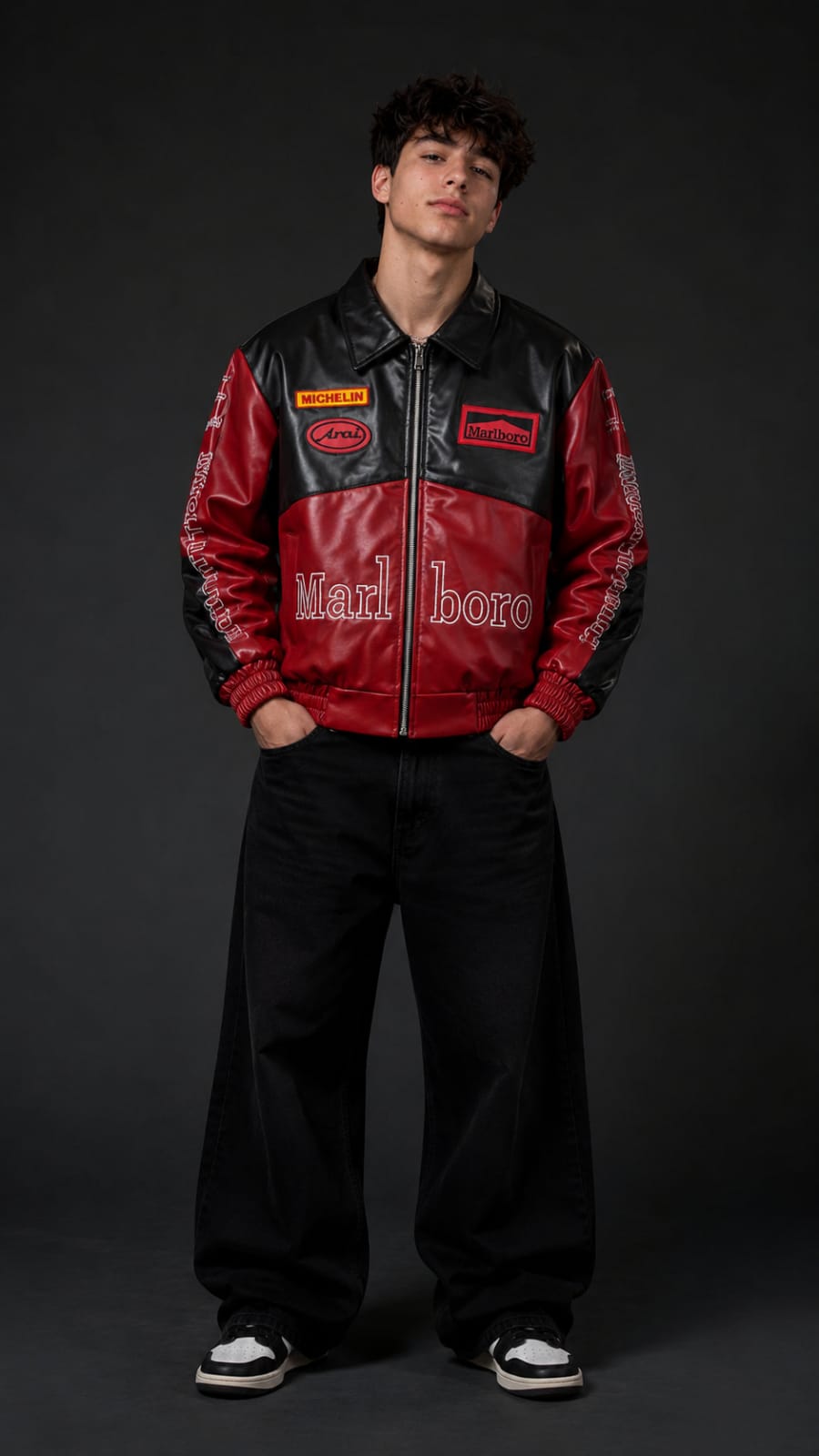 Marlboro Racing Leather Bomber Jacket