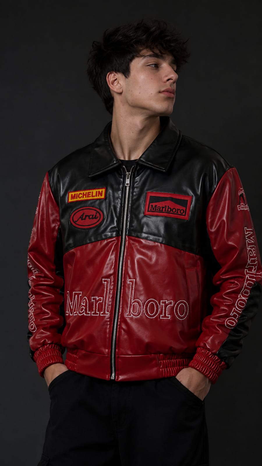Marlboro Racing Leather Bomber Jacket