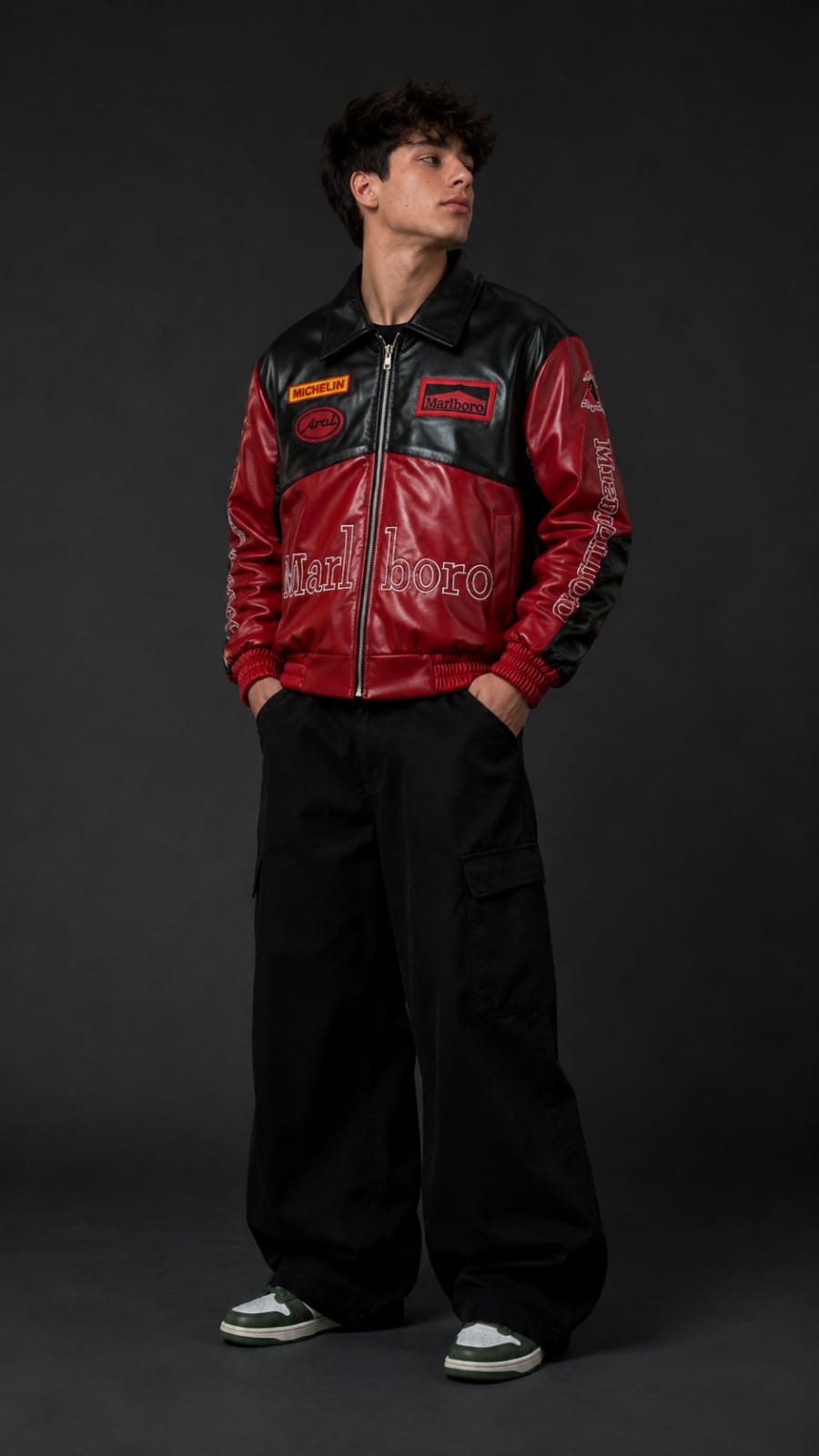 Marlboro Racing Leather Bomber Jacket