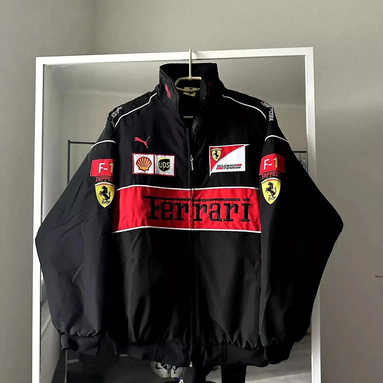 Black Ferrari F1 Unisex Jacket - Premium Parachute | ALTR - ALTR
