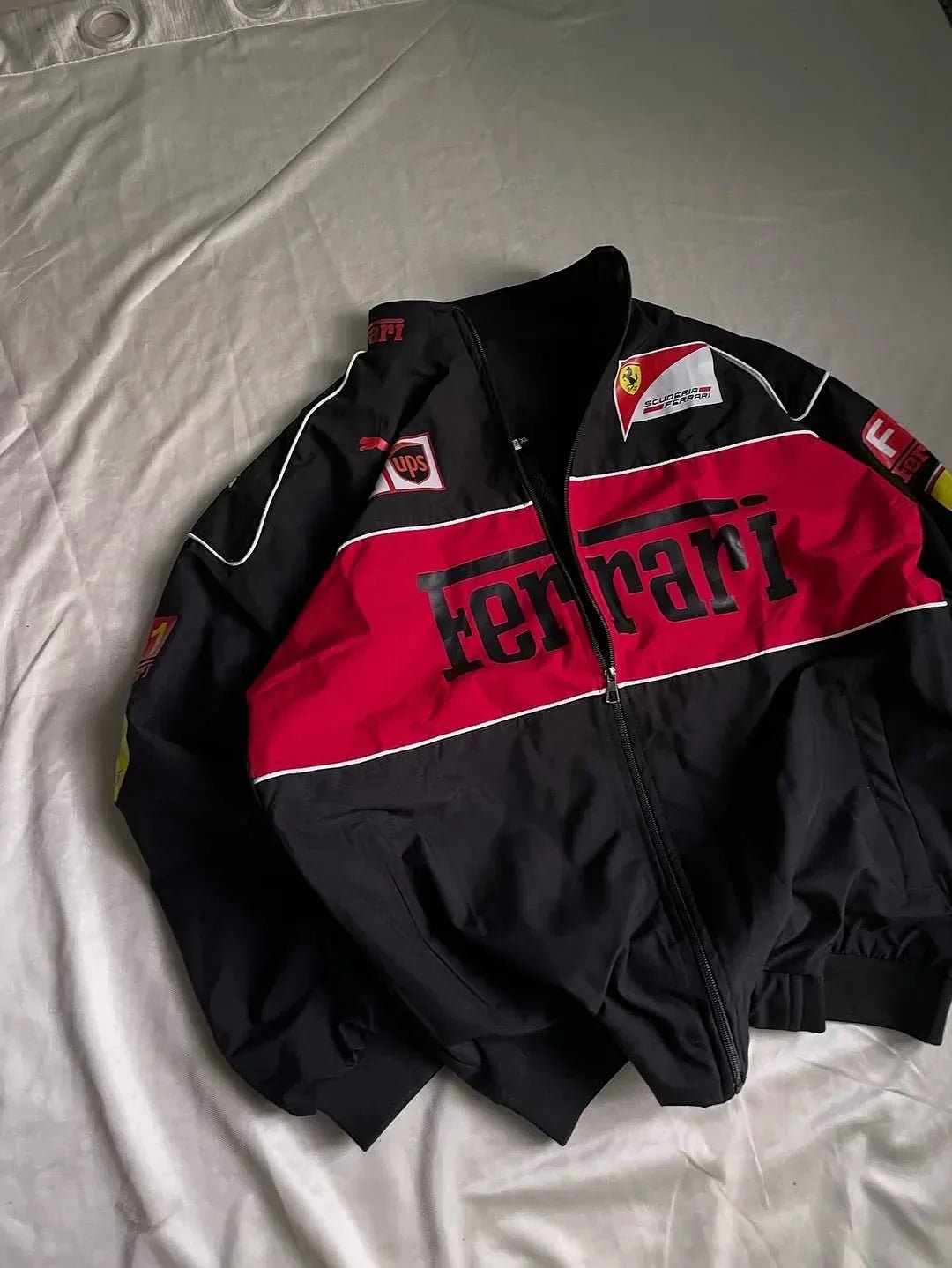 Black Ferrari F1 Unisex Jacket - Premium Parachute | ALTR - ALTR