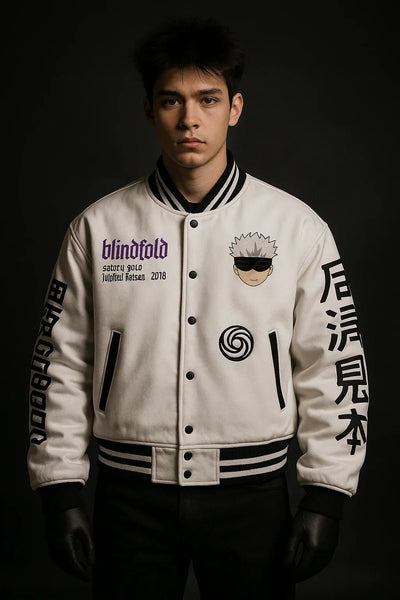 Cursed Energy Varsity Jacket – Gojo Edition