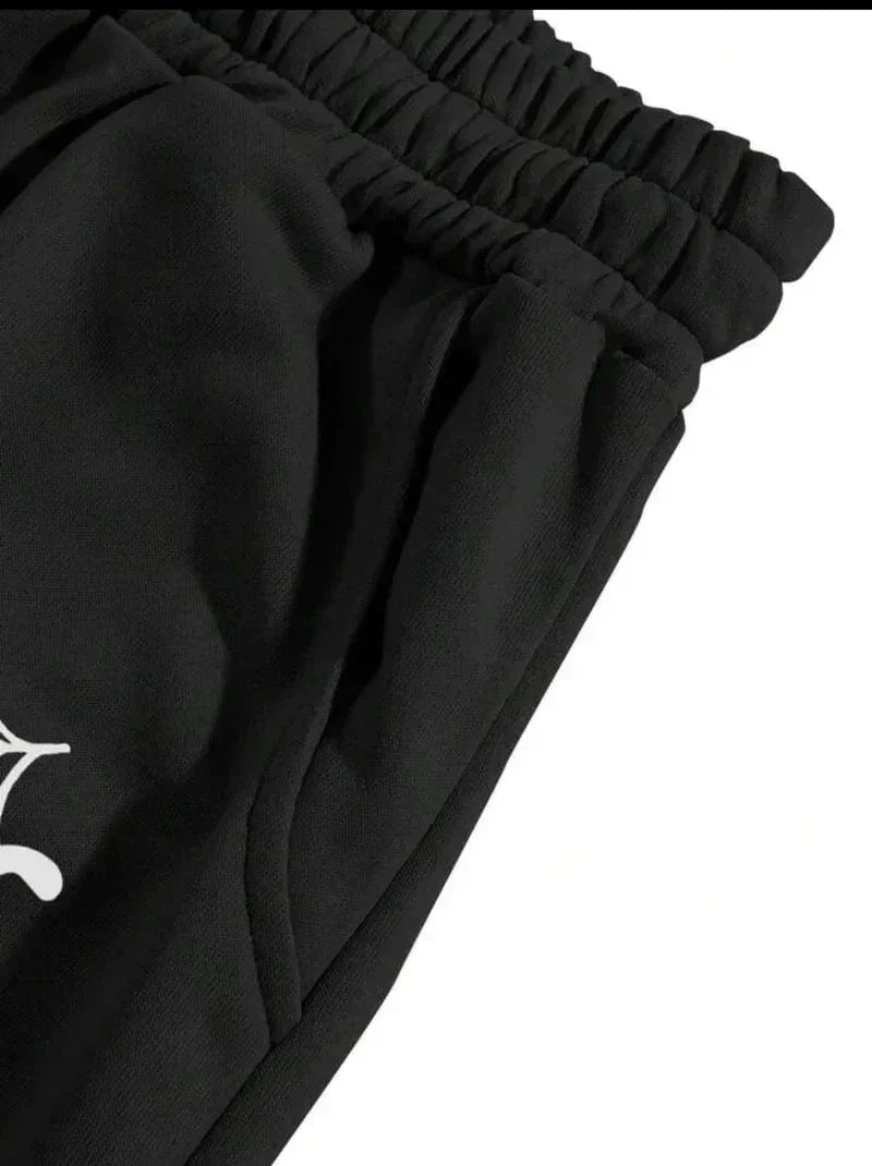 Dark Grey Aesthetic Spider Web Oversized Sweatpants - ALTR