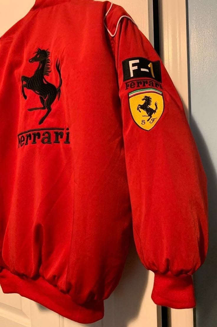 Buy Now Unisex Red Ferrari F1 Jacket In India Side View - From ALTR
