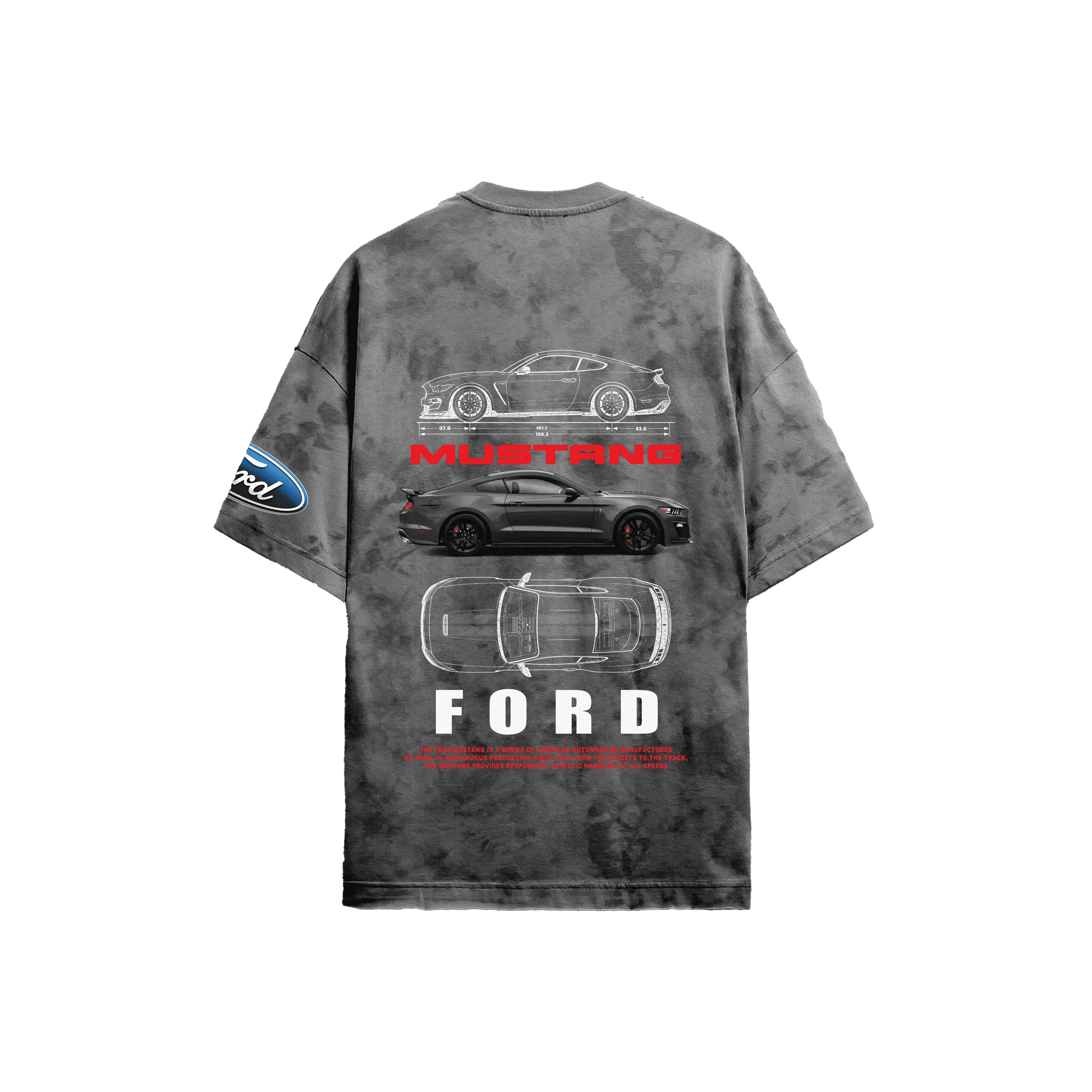Ford Mustang Grey Acid - Wash T-Shirt - ALTR