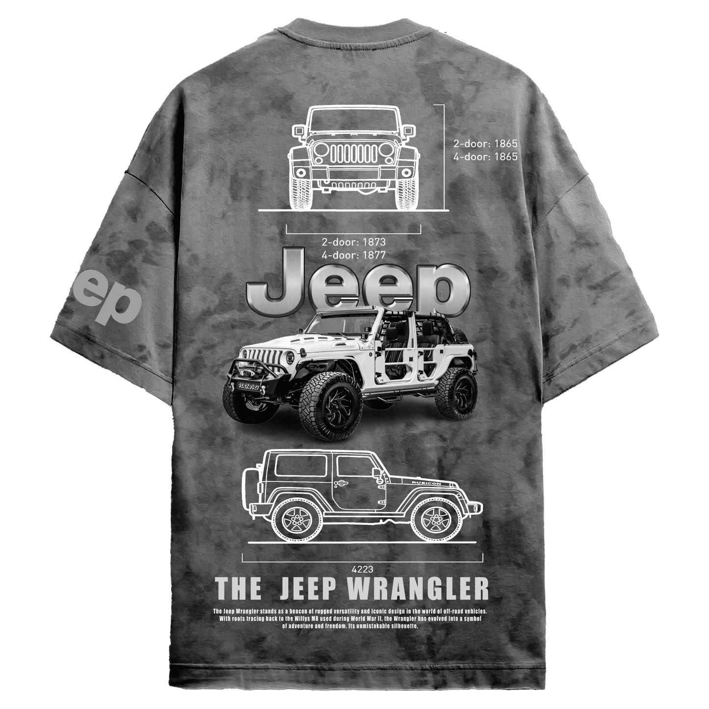 Jeep Wrangler Grey Acid - Wash T-shirt - ALTR