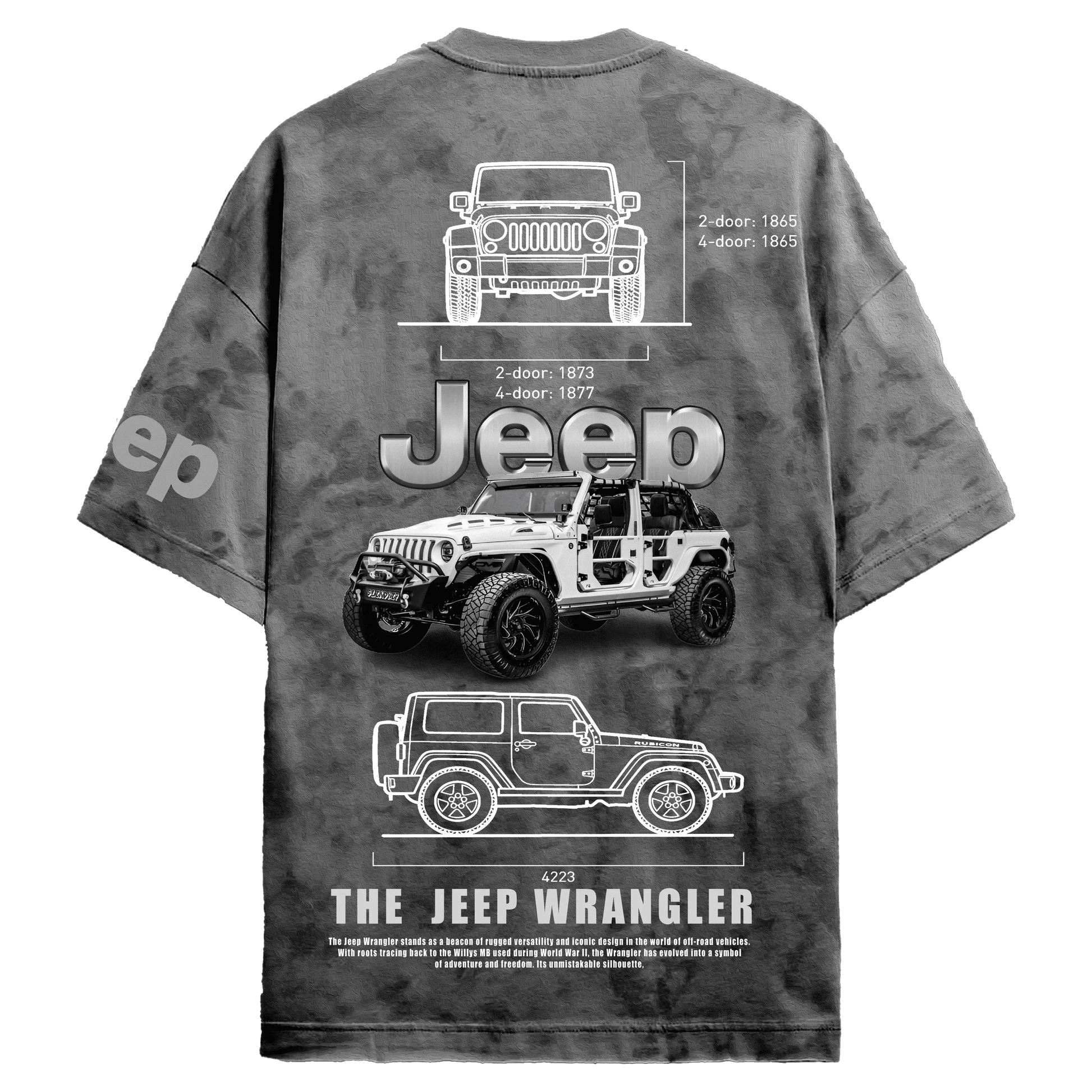 Jeep Wrangler Grey Acid - Wash T-shirt - ALTR