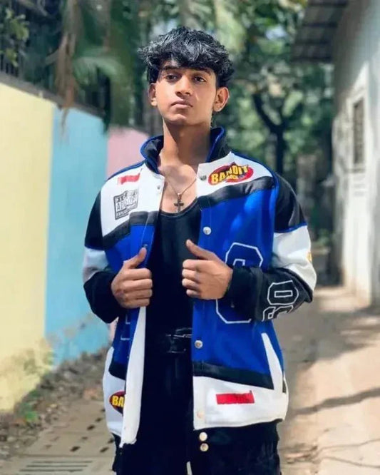 Vintage Y2K Blue Racing Jacket – Retro Motorcycle Style - ALTR