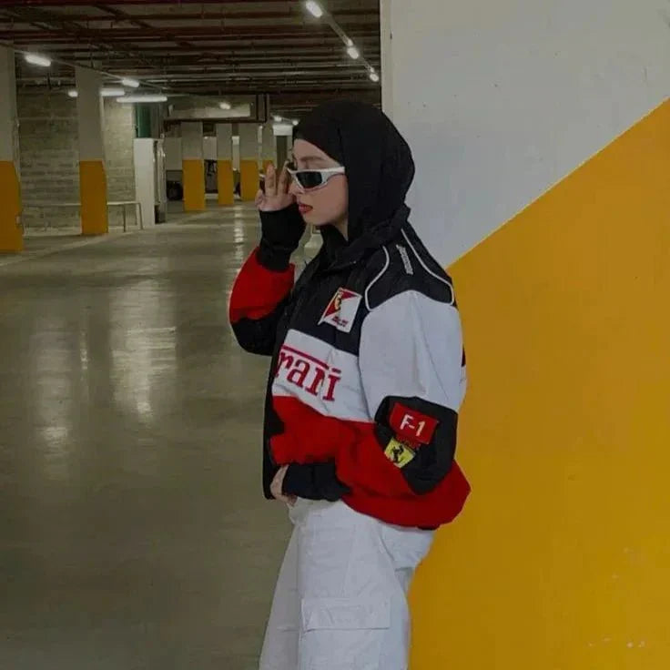 White Ferrari F1 Unisex Puffer Jacket - ALTR