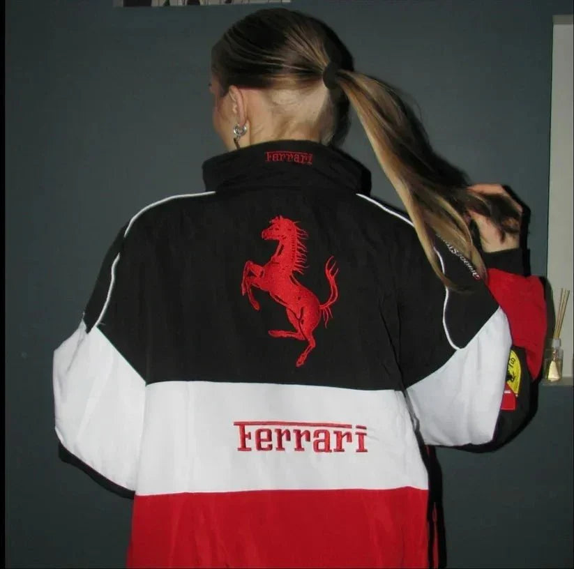 White Ferrari F1 Unisex Puffer Jacket - ALTR