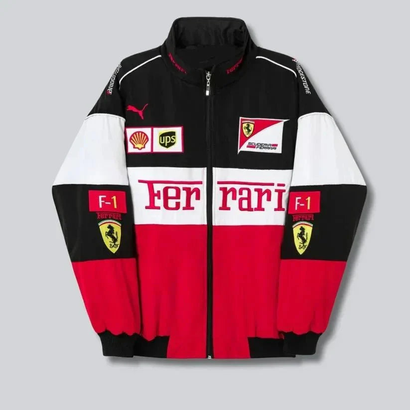 White Ferrari F1 Unisex Puffer Jacket - ALTR
